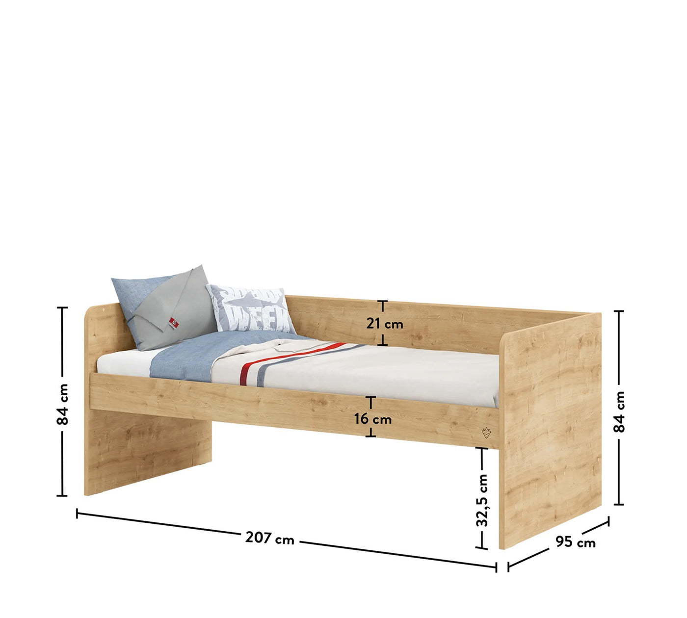 Študentská poschodová posteľ STUDIO MOCHA - schody (90x200 cm)