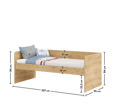 Študentská poschodová posteľ STUDIO MOCHA - schody (90x200 cm)